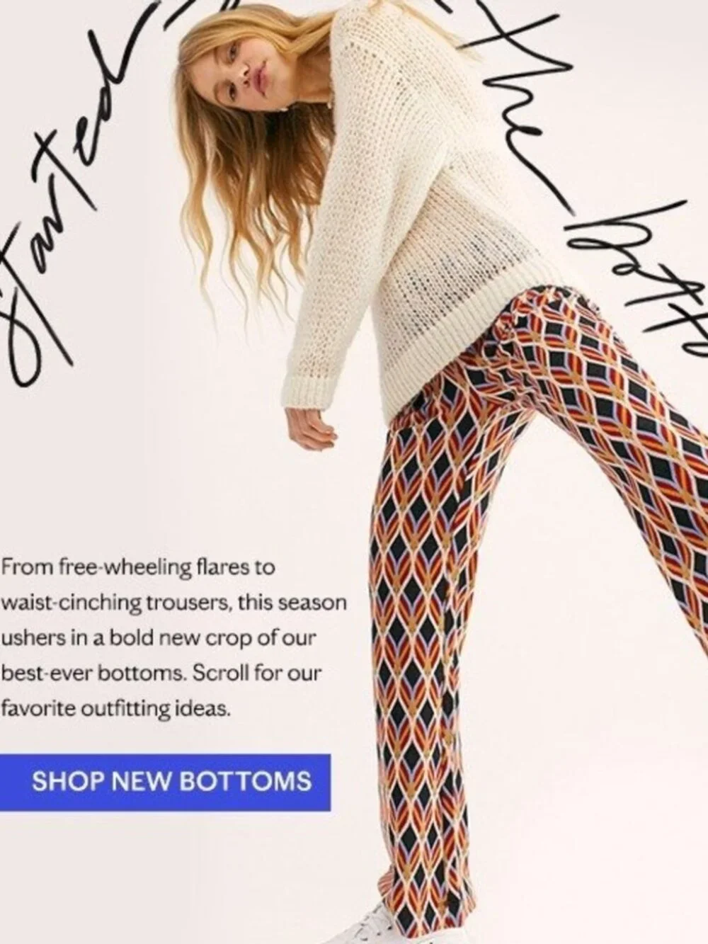 Free People Multicolor Geometric Bootcut Pants - Black, Brown, Orange
